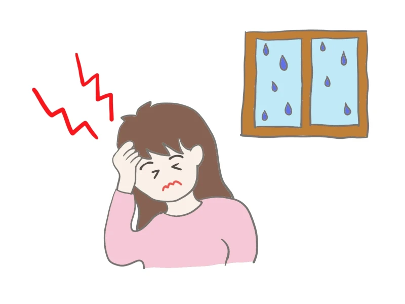 季節の変わり目にだるさや頭痛を感じるイメージ